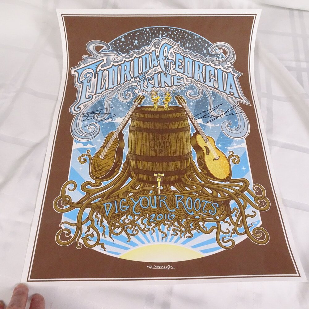 Florida Georgia Line 'Dig Your Roots' Tour-autographed tour poster.